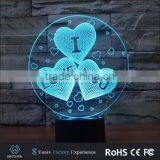 2017 Amazing Romantic Night Led Lamp Light 3d for Indian Wedding Gifts thumbnail-4