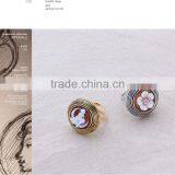 Fashion Jewelry 925 Sterling Silver Handcrafted Vintage Fairy And Flower Pattern Cameo Ring Made in Italy A47 Cameo 16mm thumbnail-1