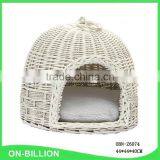 High Quality Handmade Indoor Grey Natural Wicker Cat Cage thumbnail-2