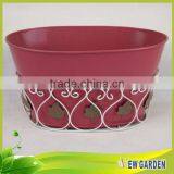 Beautiful Hand Painted Flower Vases With Metal Wire Holder For Home Decoration thumbnail-3