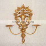 MW-0003-01 Hanging Wall Candle Holder With Metal in Antique Gold and Silver thumbnail-2