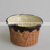 Chocolate Design Ceramic Icecream Bowl thumbnail-1