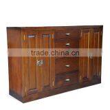 Buffet 5 Drawers Classic Mahogany Wood Furniture thumbnail-2