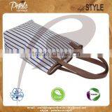 12 Oz Natural Canvas Tote Bag With PU Trimmed Handle & Top thumbnail-2