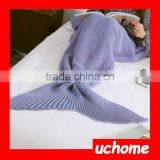 UCHOME Mixture Crocheted Thick Knited Mermaid Tail Blanket thumbnail-2