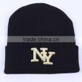 Fashion Hot Drilling CC Winter Beanies With Rhinestone thumbnail-2