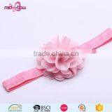 Fashion Small Newborn Baby Girl Pink Flower Elastic Hair Bowknot Headband thumbnail-2
