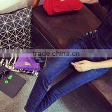 Spring Dark Blue Overalls Siamese Slim Influx of Female Feet Hole Jeans Pants Collapse Was Thin Pants Suspenders thumbnail-3