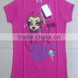 Girls Monster T-shirt. Glitter Printed Girls Short Sleeve Cotton T-shirt thumbnail-1