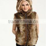 Custom Latest Design Winter Sexy Women Faux Fur Coat thumbnail-5