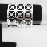 Gold Female Metal Cuff Design Hollow Bangle Wide Metal Cuff Bracelet Bangle for Women thumbnail-5