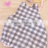 Soft Cotton Unisex Romper Newborn Grey Gingham Pattern Infant Baby Romper thumbnail-1