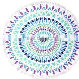 Cotton Custom Reactive Printed Round Beach Towel thumbnail-2
