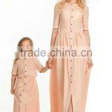 Maxi Dresses Long Button Down Dress Shirt Dresses Women Lady For Mother And Daughter thumbnail-2