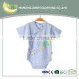 Hot Selling Soft Cotton Comfortable Plain Blue Newborn Baby Clothes Bodysuit Wholesale thumbnail-2
