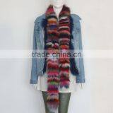 Myfur Customize Latest Design Colorful Real Fox Fur Scarf Wholesale Genuine Fur Scarves thumbnail-3
