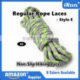 Strong Non-Slip Hiking Skating Rope Laces - Hikers Rope Laces With Transparent Tips - Customized Yeezy Rope Laces - Green/Grey thumbnail-1