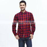 Custom Men Flannel Plaid Black And Red Check Casual Shirt thumbnail-1