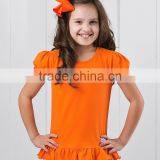 2016 New Arrivals Kids T-Shirts With Orange Ruffle Crewneck Tee Girls Tops Children Clothing GT90420-38 thumbnail-1
