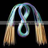 Top Quality Multi-color Plastic Tube Smooth Nature Circular Bamboo Knitting Needles thumbnail-3