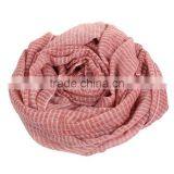 Cotton Polyester Blend Scarves & Wraps Rectangle Dark Pink Tassel Custom Design Scarf thumbnail-3
