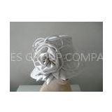 Handmade White Pretty Fabric Ladies\' Church Hats With Sweatband For Wedding