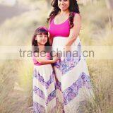 Mommy and Kids Clothing Sets White and Purple Long Dresses thumbnail-4