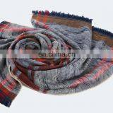 Europe And America Warm Winter Blue Stripe Jacquard Stripe Scarf thumbnail-3