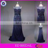 LN147 Stunning Beaded Sleeveless Elegant Navy Blue Sale Beaded Brazilian Evening Dress thumbnail-1