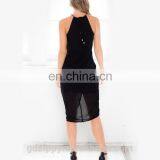 Dress Online Shopping Women Twist And Wrap Dress in Black thumbnail-4