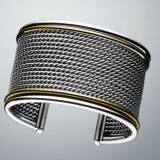 Women Fashion Jewelry Inspired DY Sterling Silver Wide Wheaton Cuff Bracelet