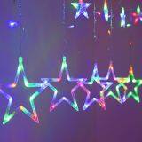 12 Stars 138 Led Curtain String Lights Factory Outlets Led Big Star Curtain Christmas Light Wholesale thumbnail-3