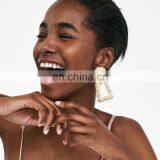 Big Earrings Women Exaggerated Matte Stud Earrings GIRL Female Gold Silver Color Black Yellow Red Earings Creative Jewelry thumbnail-3