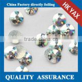 Silver color round loose 2mm hot fix laser sequins with middle hole
