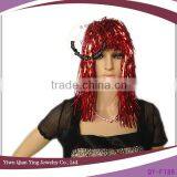 Cheap Red Carnival Tinsel Wigs thumbnail-1