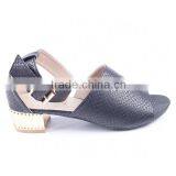 Happy Feet Snake Print Upper and Front Toe Fancy Low Heel Ladies Sandals With Buckle thumbnail-2