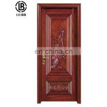 Leibo Custom Pine Exterior Softwood Wooden Inside French Solid Wood Panel Entry Door