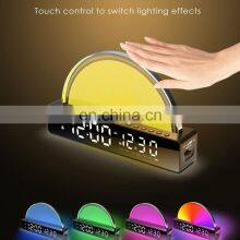 Wake Up Light Alarm Clock Sunrise Rgb Simulation Bedside Lamps In The Bedroom Home Decor Table Clock With Fm Radio thumbnail-2