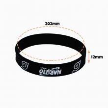 OEM Customized LOGO Fans Black and White Two Colors a Set of Waterproof Smooth Durable Silicone Bracelet thumbnail-2