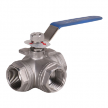 Stainless Steel 304 316 Three-way BSP NPT Female Threaded Ball Valve T Type/ L Type thumbnail-4