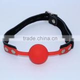 GA020073 Rubber Ball Gag With Locking Harness Belt, Silicone Mouth Plug Oral Sex Toys