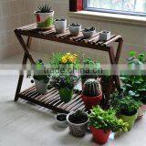 The Wooden Balcony Green Wood Flower Pot Plant Shelf