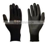 Black pu Coated Gloves/ PU Coated Working Cut Resistance Gloves thumbnail-1