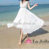 Elegant and Attractive Beach Dress Party V Top Long Dress Bra Top Dresses Sale Designer White Christmas Dresses for Women thumbnail-1