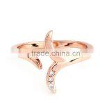 Classical 14k Rose Gold Plated Silver Plated Diamond Sprout Wedding Engagement Ring Most Popular thumbnail-1