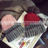 Hot Selling Peaked Top Two Tone Colors Rolled Brim Crochet Knitting Hat and Cap thumbnail-3