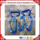 Outdoor D Shaped Carabiner Bit Aluminum Snap Hook, Mini Embossed Hammock Aluminum Spring Hook,Colorful Aluminum Hook thumbnail-2