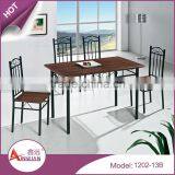 Foshan Furniture Rectangular Mdf Green Pvc Dining Table Pictures of Dining Table Chair thumbnail-4