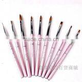 Hot! 9pcs Acrylic UV Gel Nail Art False Tips Drawing Painting Brush Pen Set With Metal Handle and Cap thumbnail-2