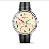 Club Military Watches With Canvas Strap Grey and Blue Stripes Bracelet Watch thumbnail-2